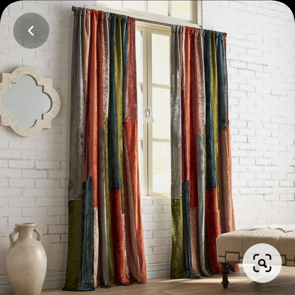 ISO (2) PIER 1 SARI PATCHWORK CURTAIN PANELS